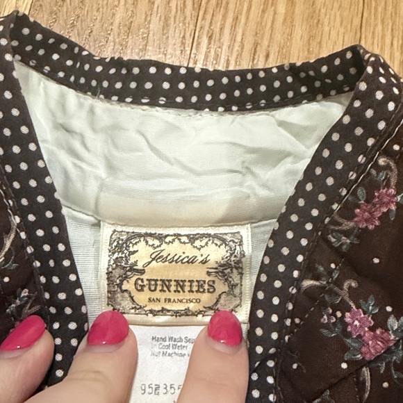 Vintage Jessica's Gunnies Brown Pink Floral Quilted Jacket Sz M - Picture 2 of 13